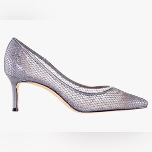 Nina New York Womens Silver Mesh Niley Kitten Heel Pumps SZ 8 Floor Sample NEW